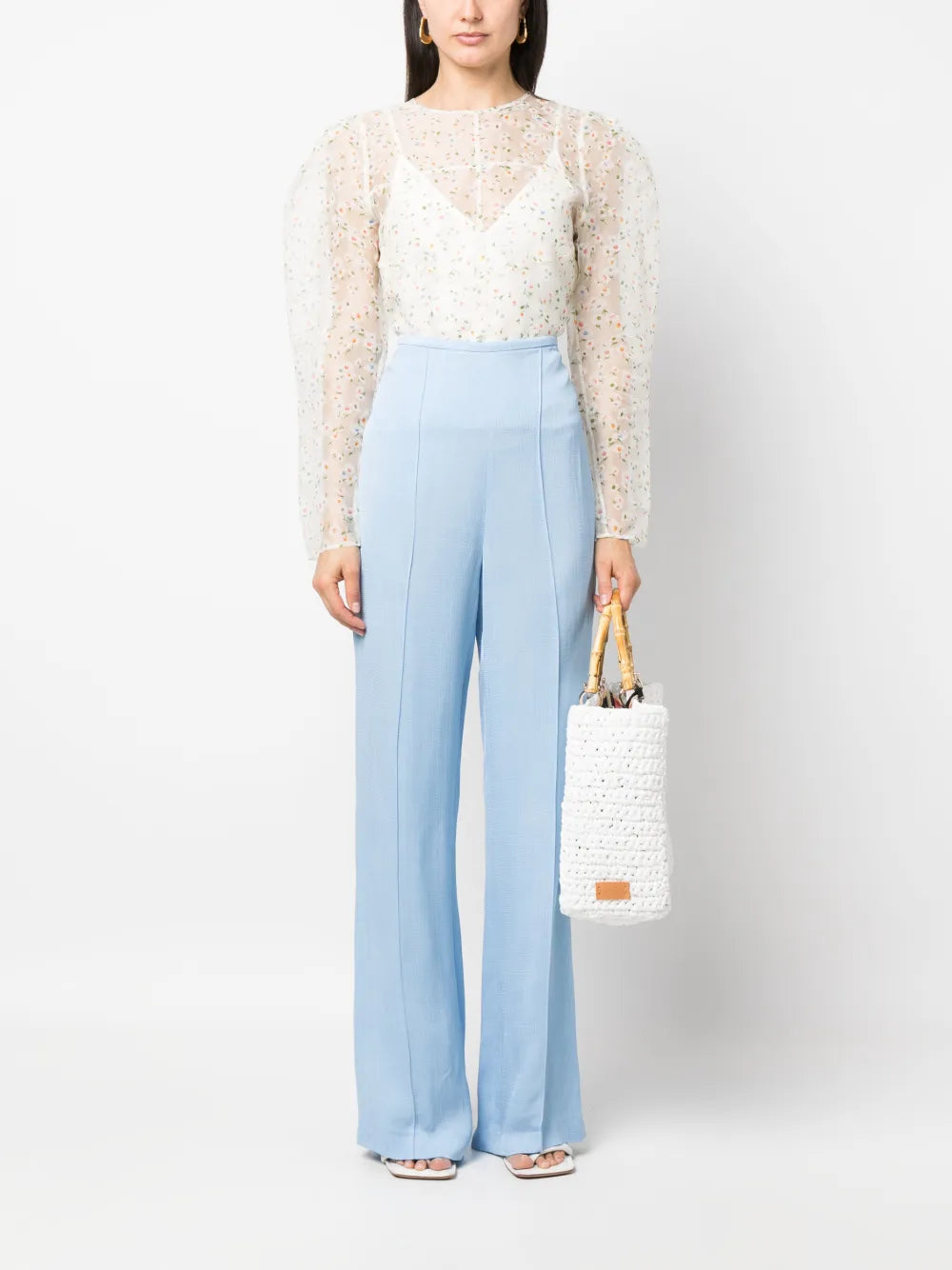 Pressed-Crease Wide-Leg Trousers
