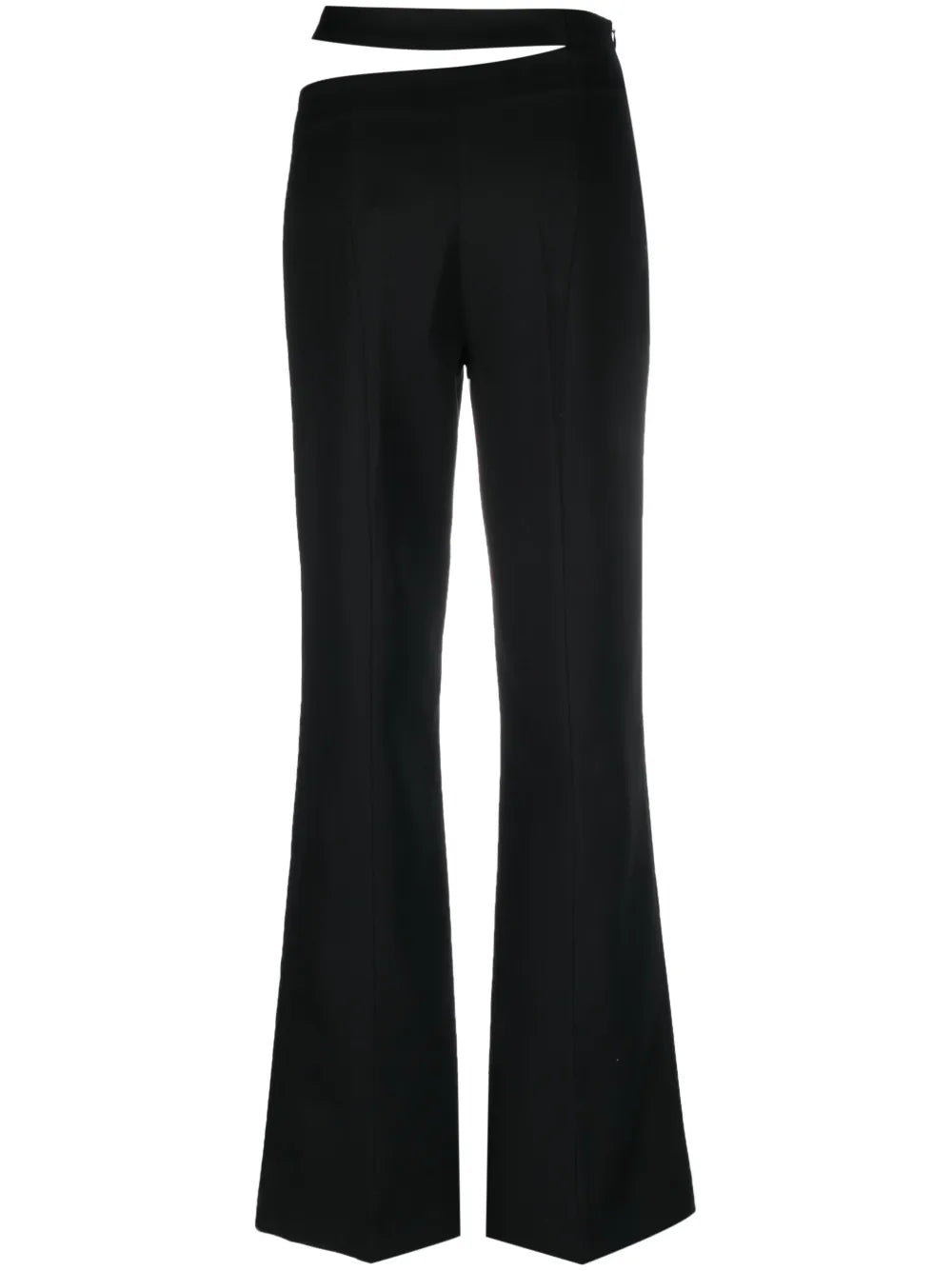 Cut-Out Flared Wool Trousers