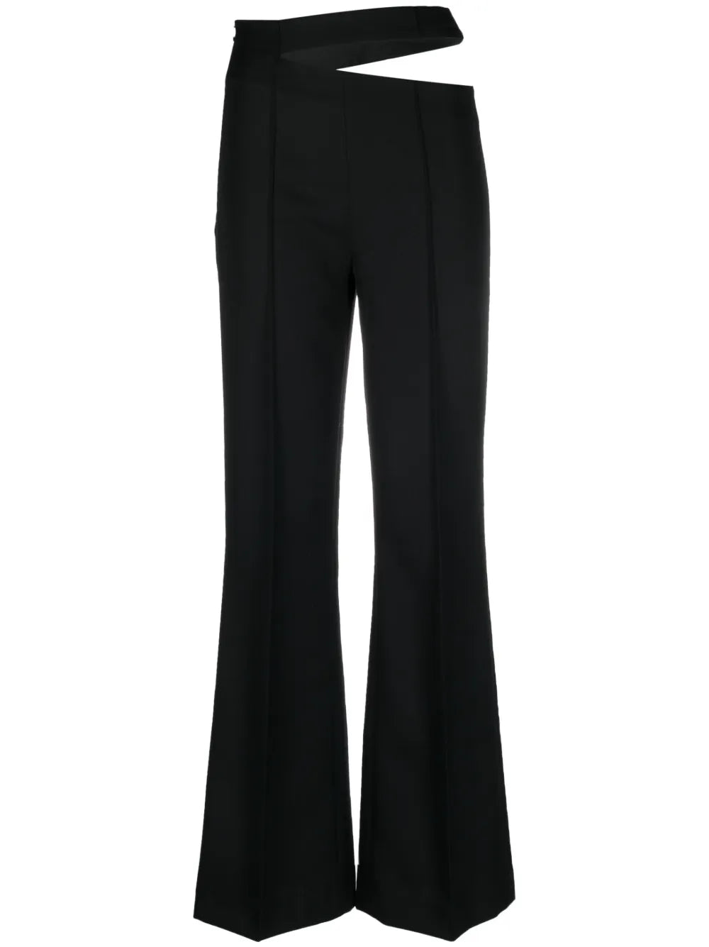 Cut-Out Flared Wool Trousers