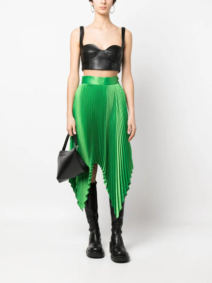 Fully Pleated Asymmetric Skirt