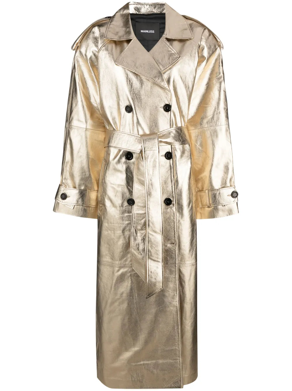 Double-Breasted Lamé Coat