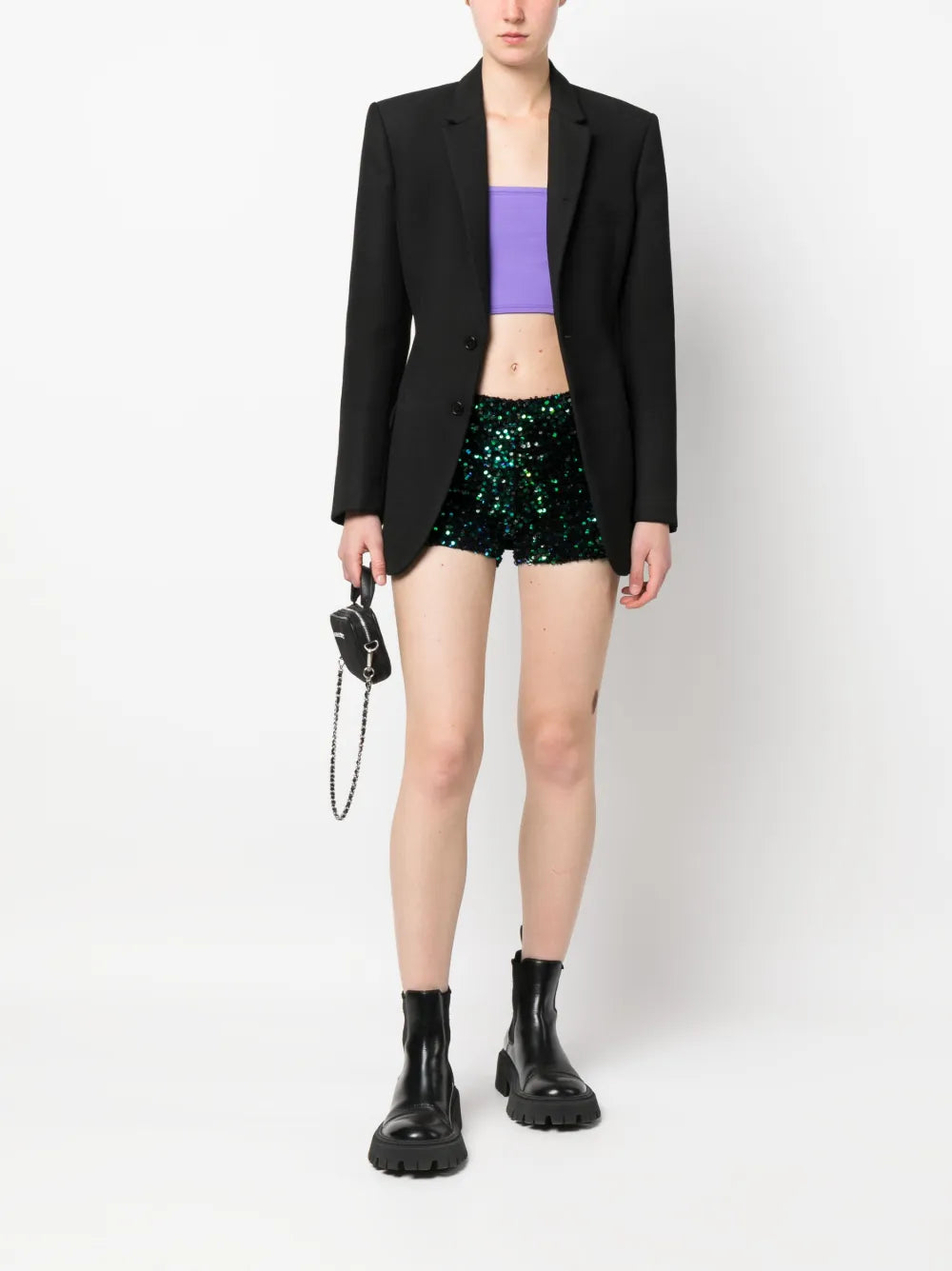 Sequin-Embellished Mini Shorts