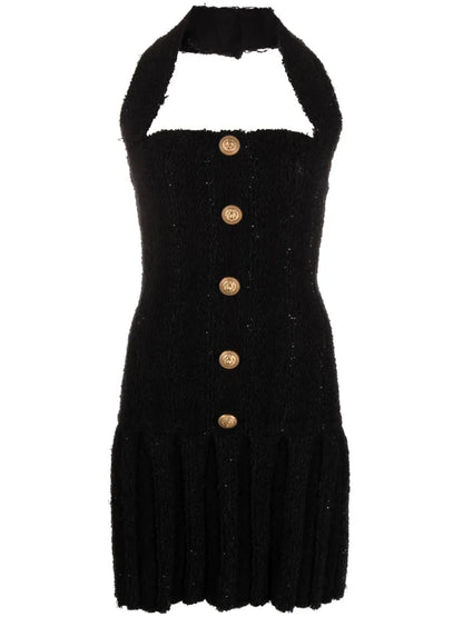 Tweed Halterneck Mini Dress