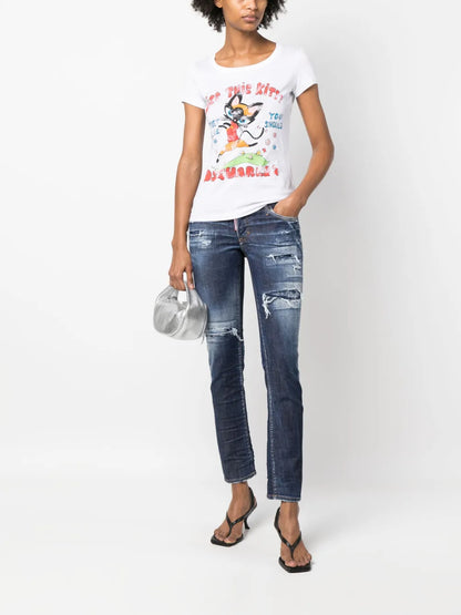 Distressed-Effect Skinny Jeans