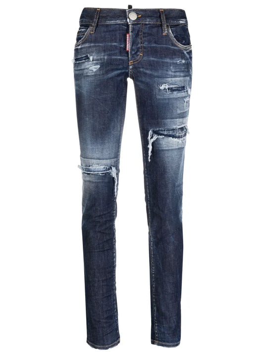 Distressed-Effect Skinny Jeans