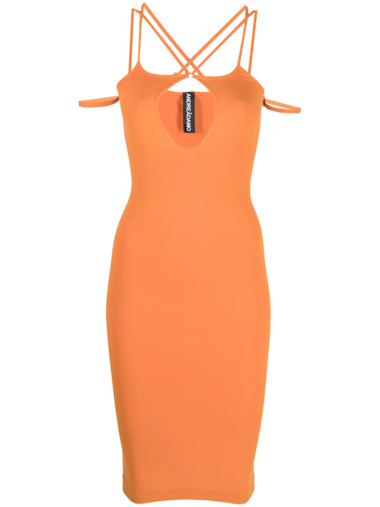 Strap-Detail Midi Dress