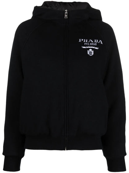 Logo-Intarsia Cashmere-Blend Hooded Jacket