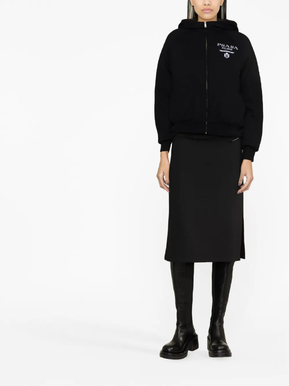 Logo-Intarsia Cashmere-Blend Hooded Jacket