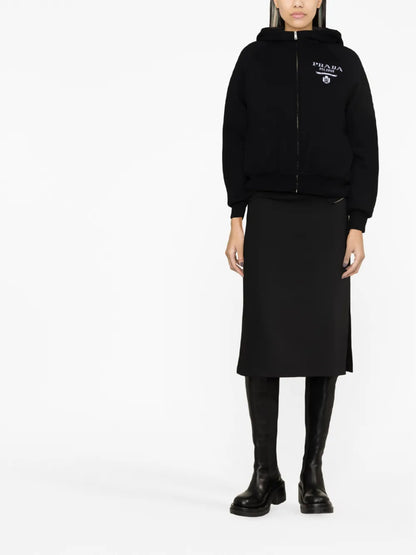 Logo-Intarsia Cashmere-Blend Hooded Jacket