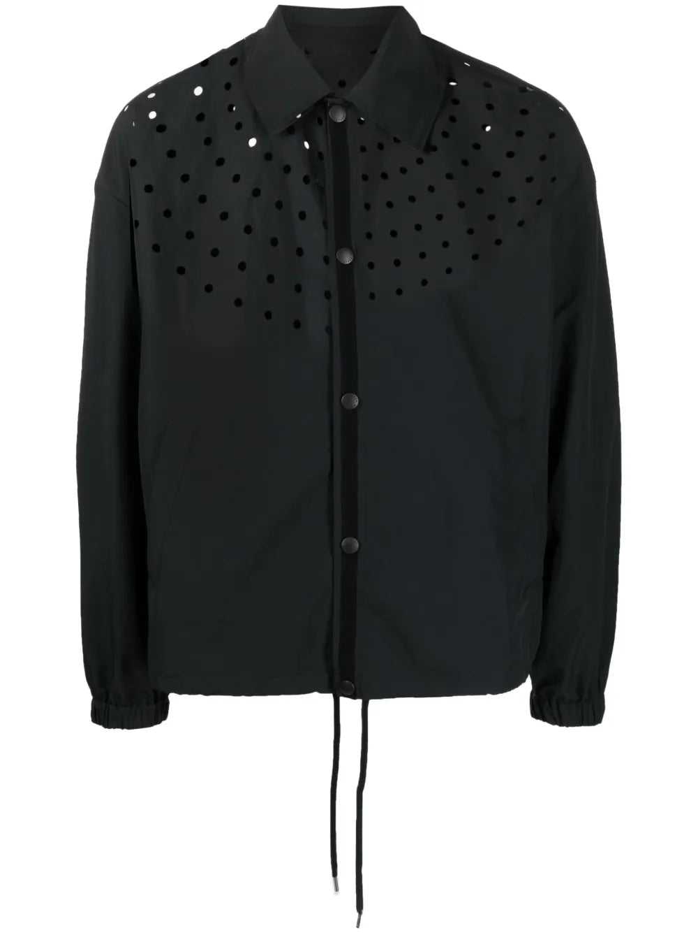 Perforated-Detail Shirt Jacket