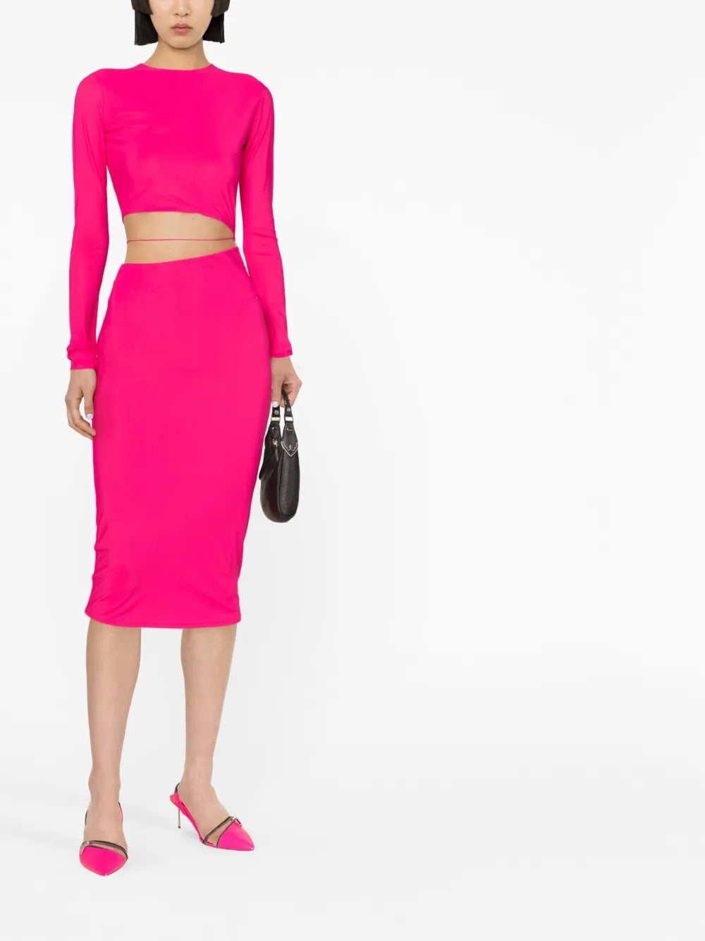 Cut-Out-Detailing Mid-Length Dress