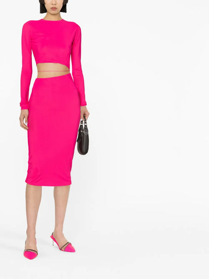 Cut-Out-Detailing Mid-Length Dress