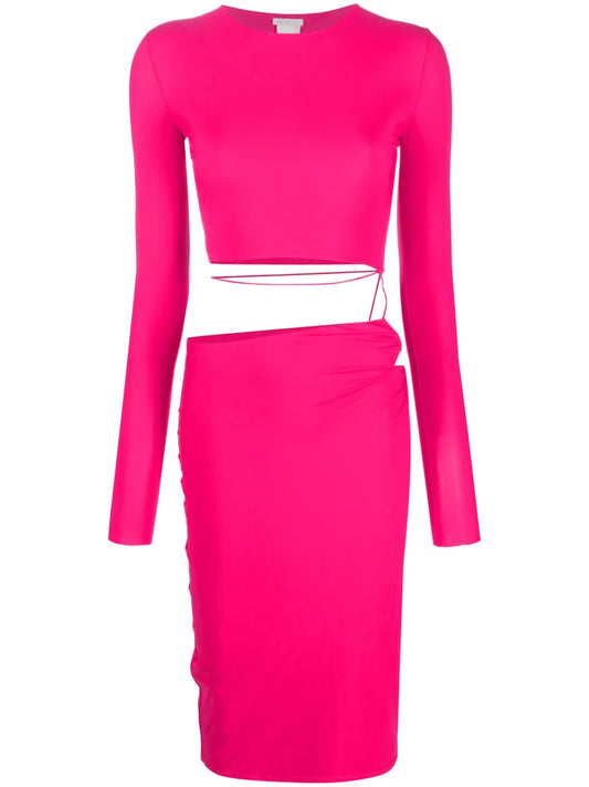 Cut-Out-Detailing Mid-Length Dress