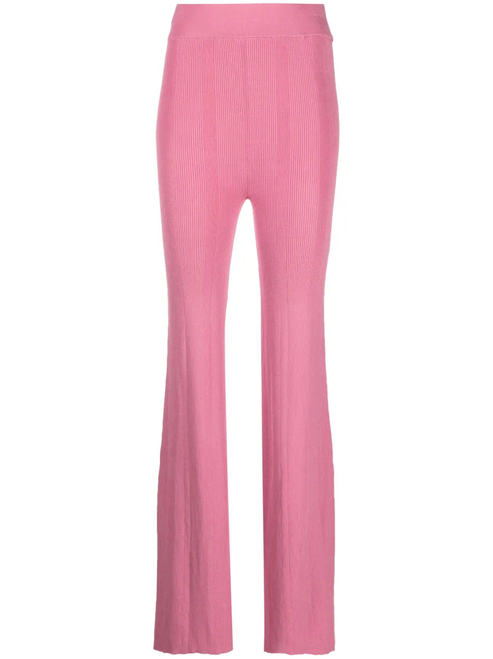 Ribbed Knit Flared Trousers
