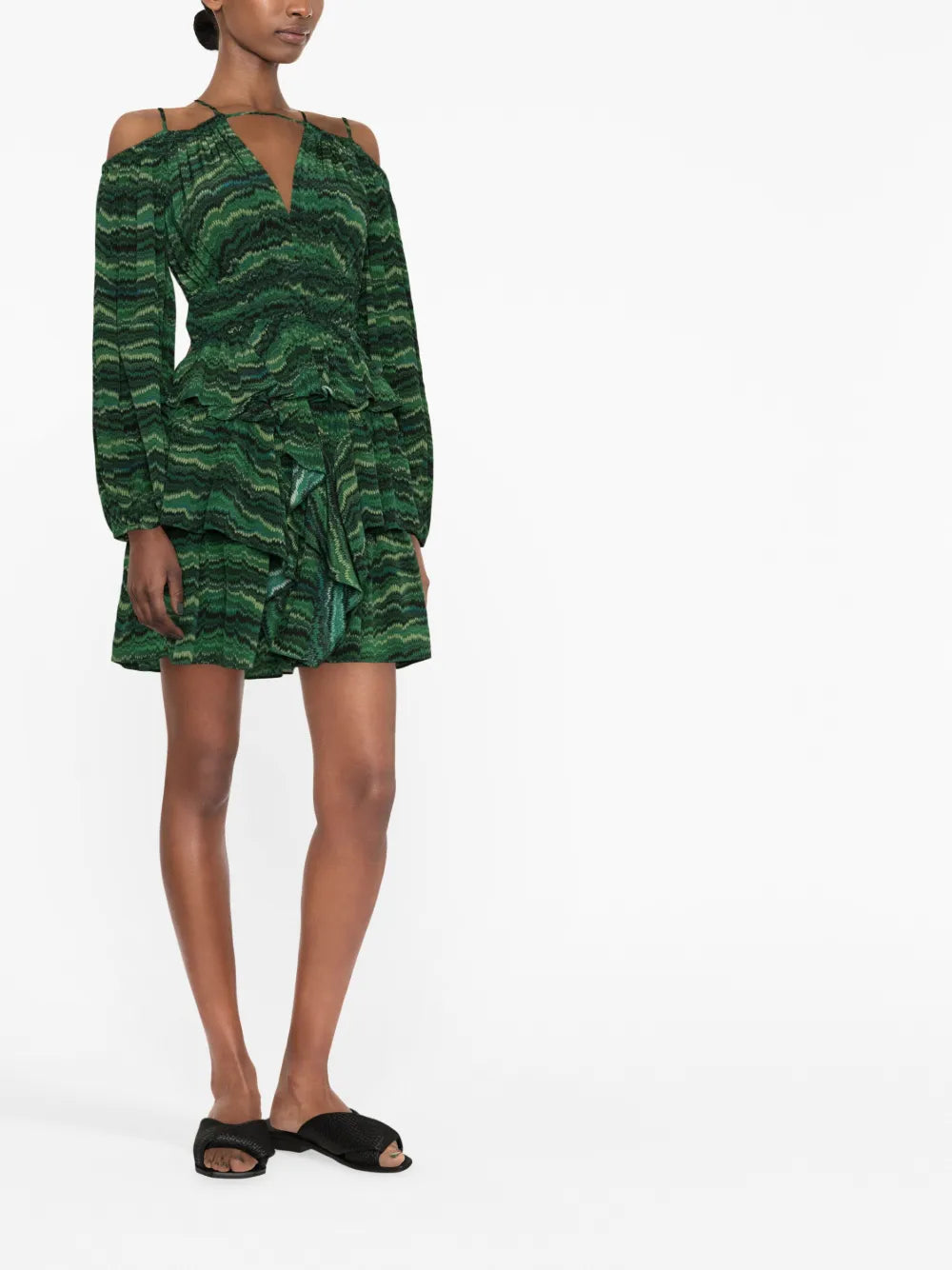 Silvia Off-Shoulder Silk Minidress