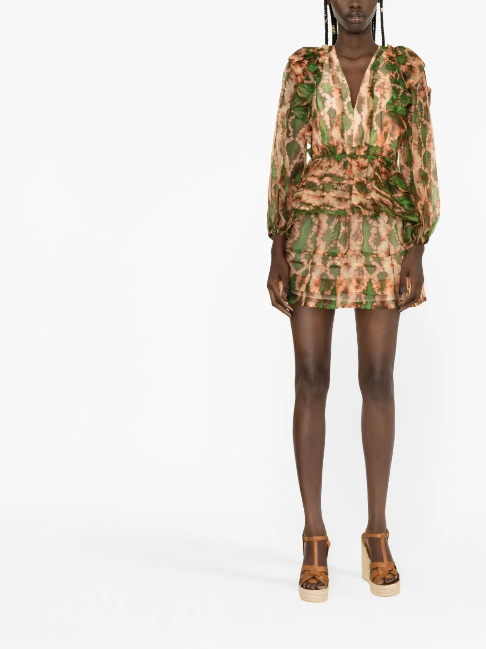 Adelaide Abstract-Print Silk Minidress