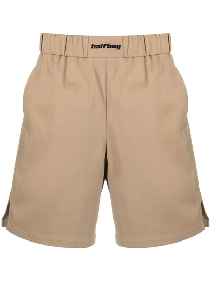 Embroidered-Logo Drawstring Waist Shorts
