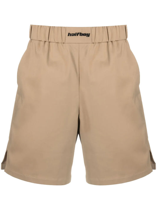 Embroidered-Logo Drawstring Waist Shorts