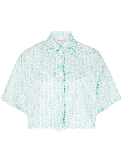 Logo-Print Cropped Shirt