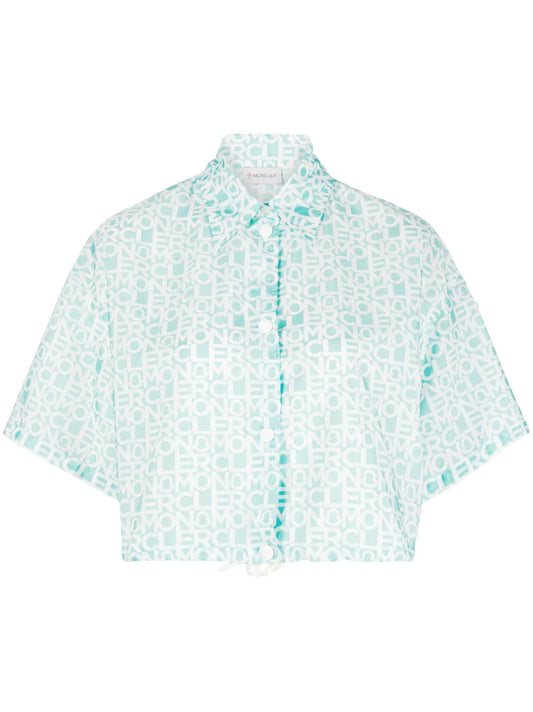 Logo-Print Cropped Shirt