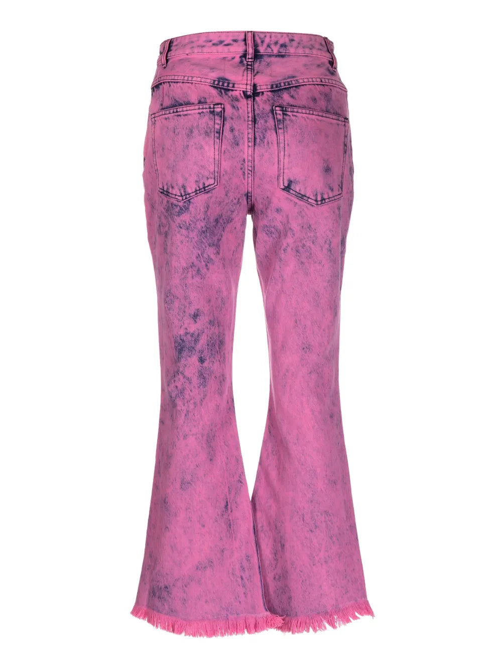 Bleached-Effect Flared Cropped Jeans
