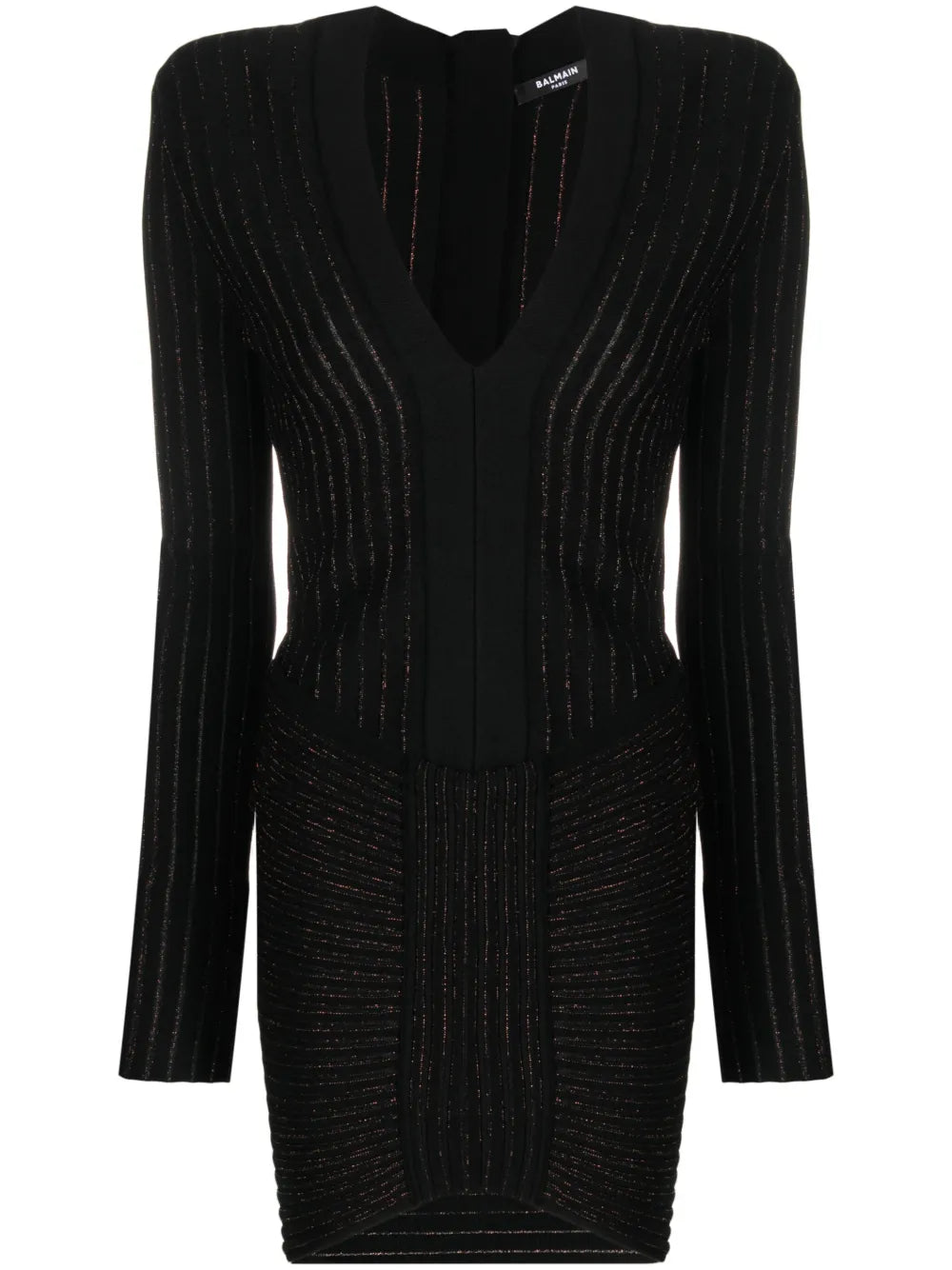 Ribbed V-Neck Mini Dress