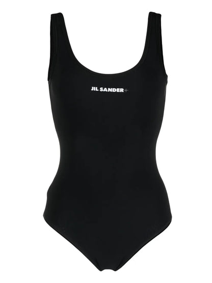 Scoop-Back Logo-Print Swimsuit