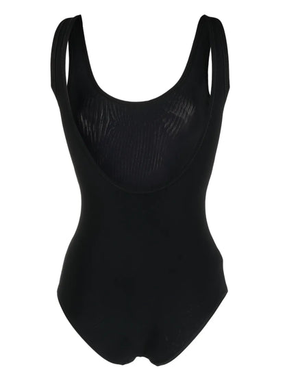 Scoop-Back Logo-Print Swimsuit