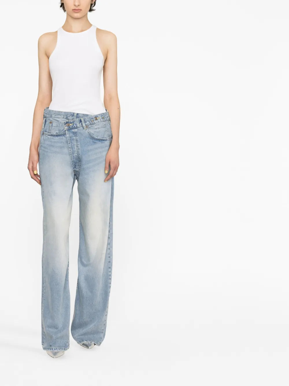 Crossover Wide-Leg Jeans