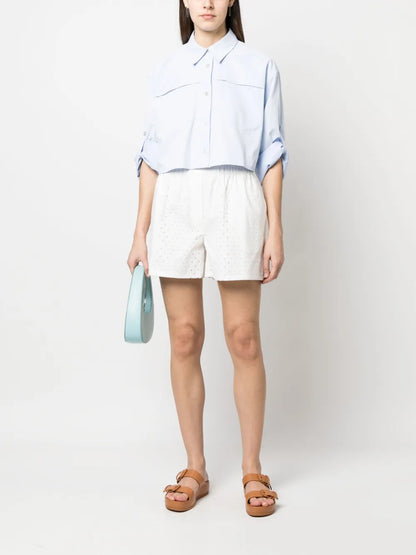 Broderie Anglaise Cotton Shorts