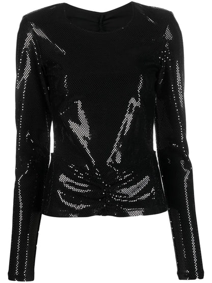 Sequin-Embellished Open-Back Top