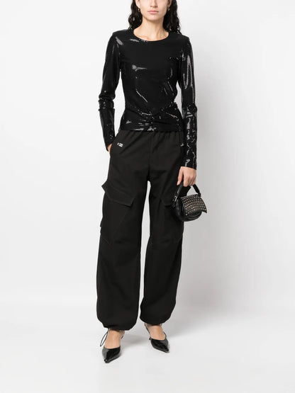 Sequin-Embellished Open-Back Top