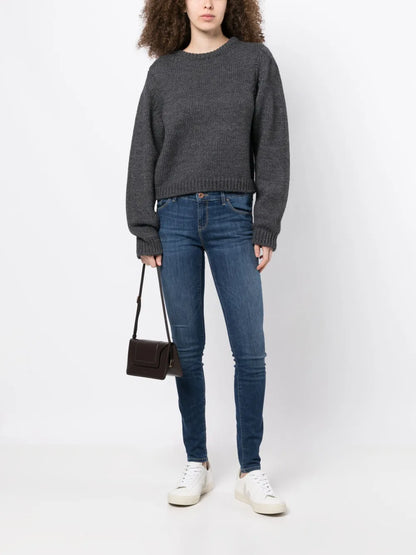 Embroidered-Logo Jeans
