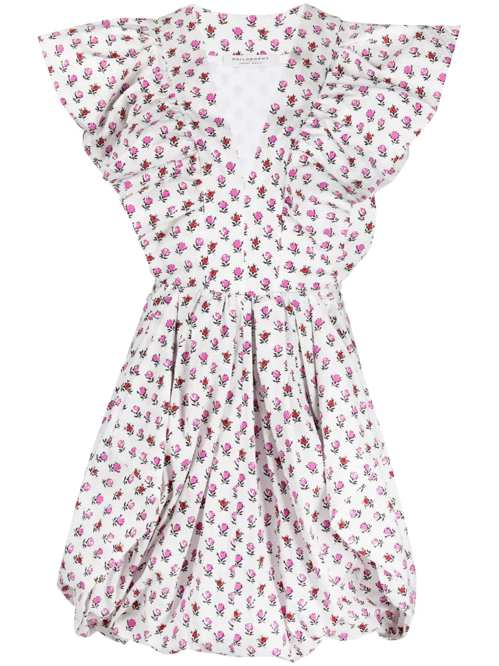 Floral-Print Puffball Short Dress