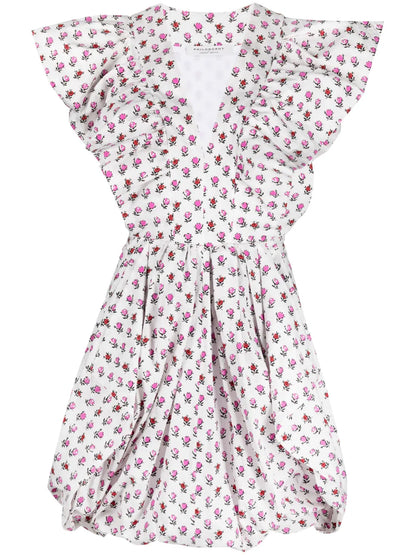 Floral-Print Puffball Short Dress