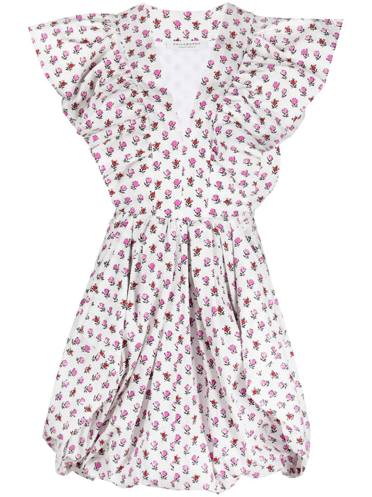 Floral-Print Puffball Short Dress