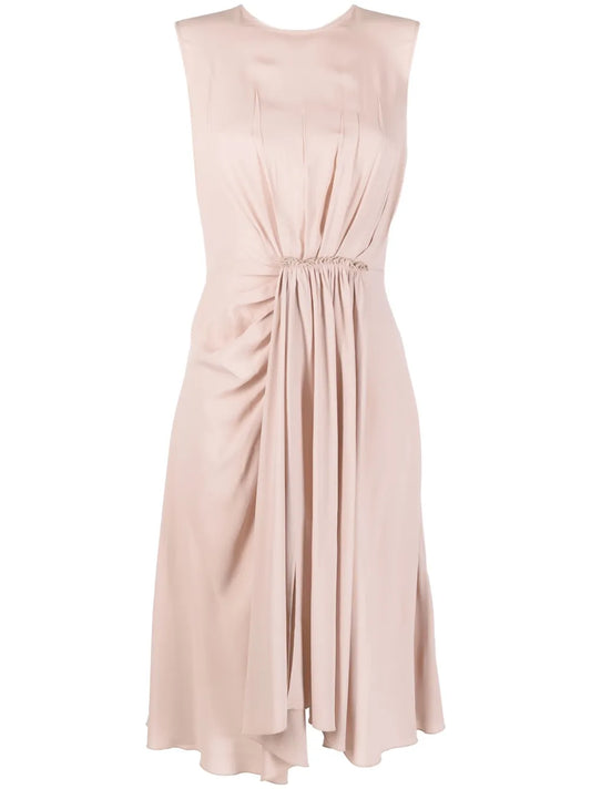 Gathered-Detail Sleeveless Dress