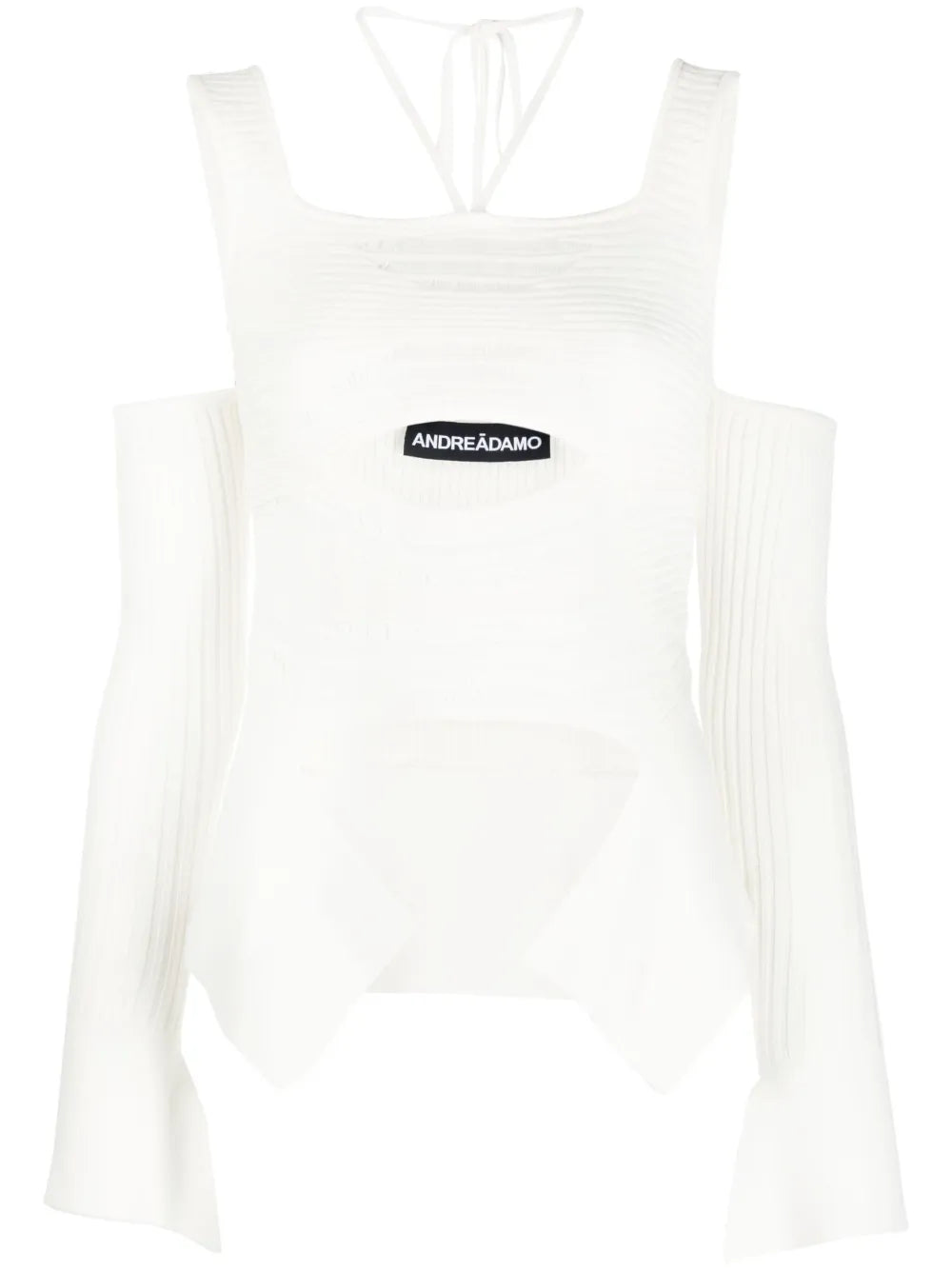 Cut-Out Detail Ribbed Knit Top