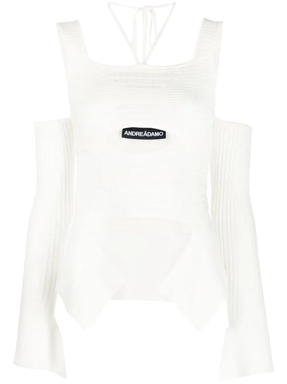 Cut-Out Detail Ribbed Knit Top