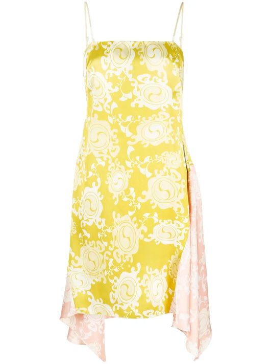 Floral-Print Draped Dress