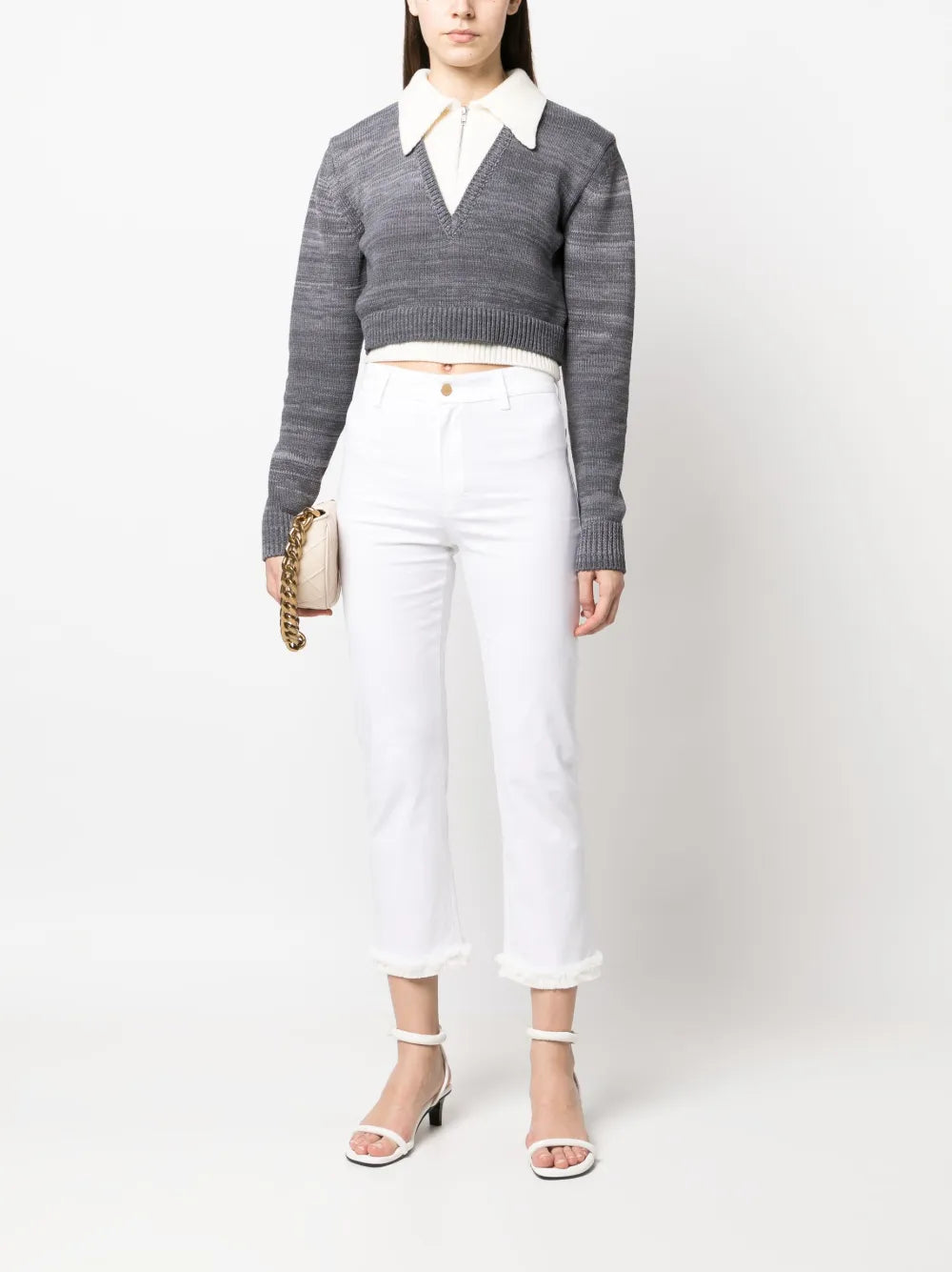 Frayed-Edge Slim-Fit Trousers