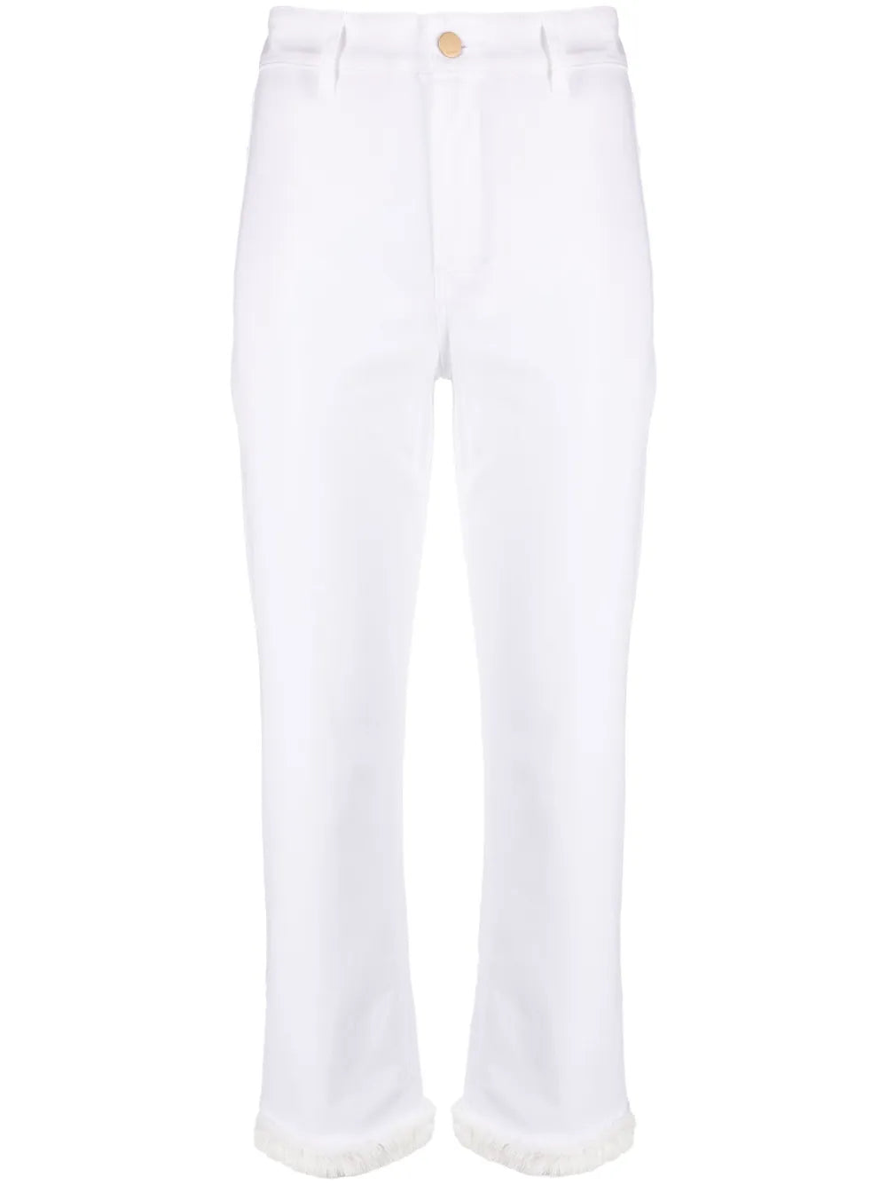 Frayed-Edge Slim-Fit Trousers