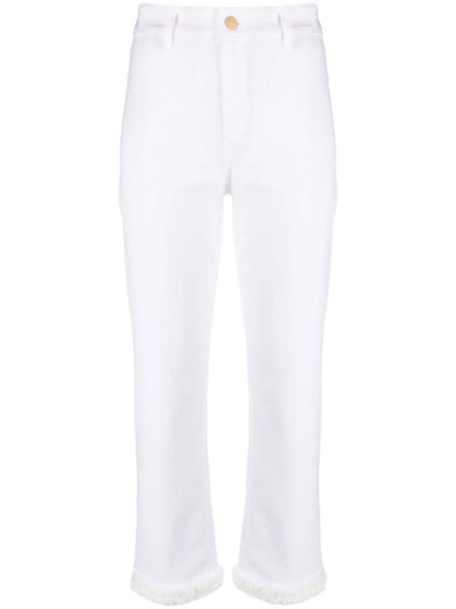 Frayed-Edge Slim-Fit Trousers