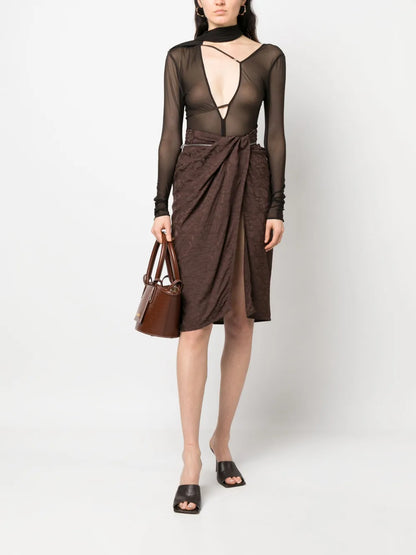 Le Body Abanaba Semi-Sheer Bodysuit