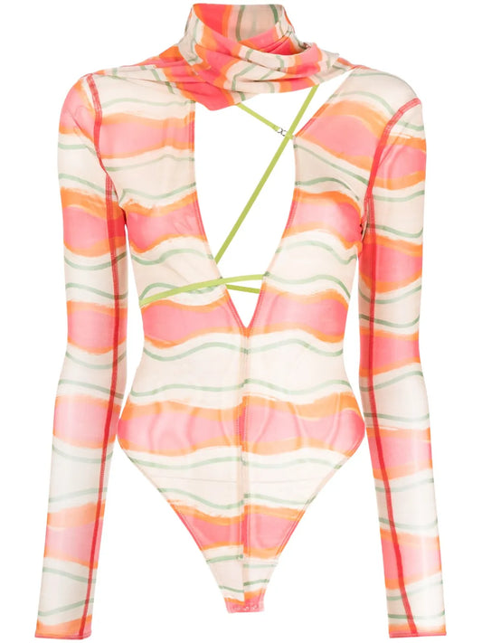 Le Abanaba Semi-Sheer Bodysuit