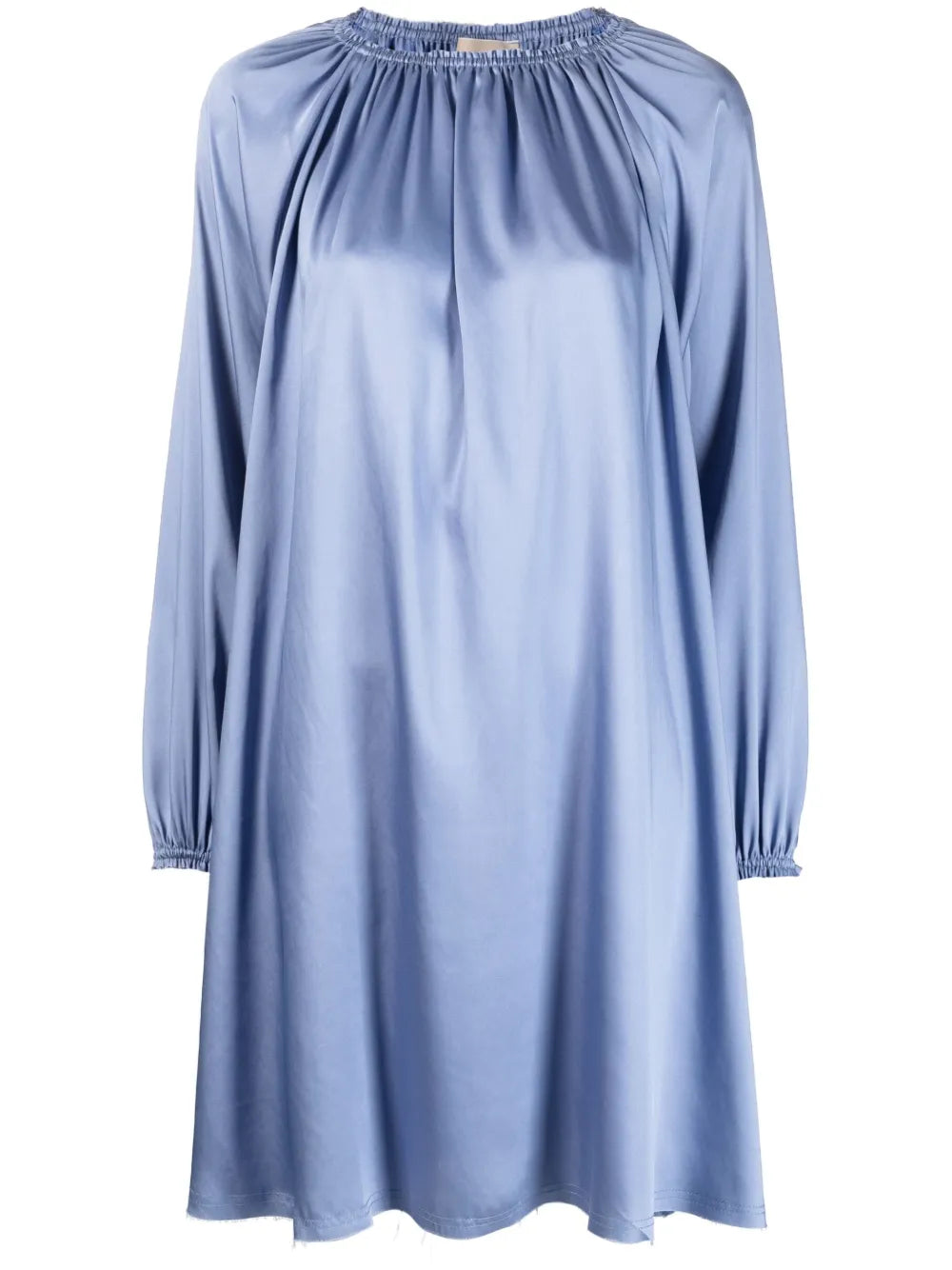 Gathered-Detail Long-Sleeve Dress