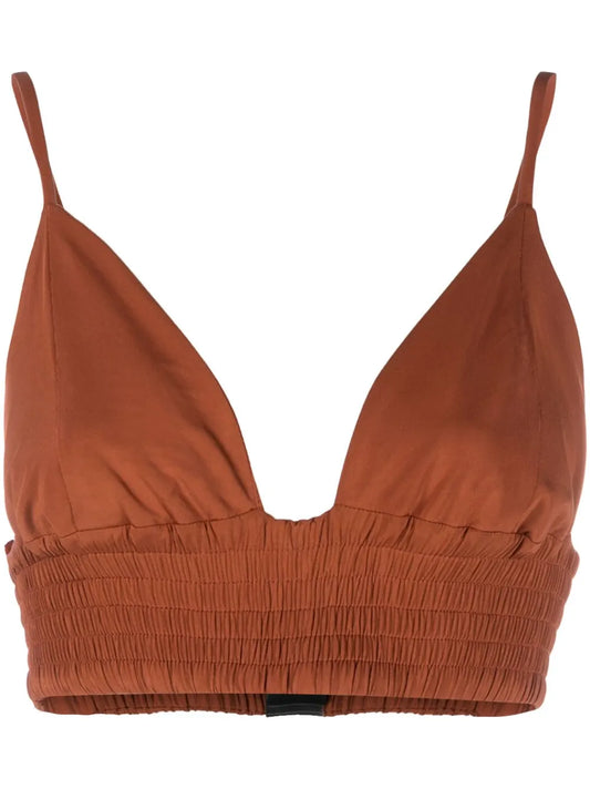 Triangle-Cup Shirred Top