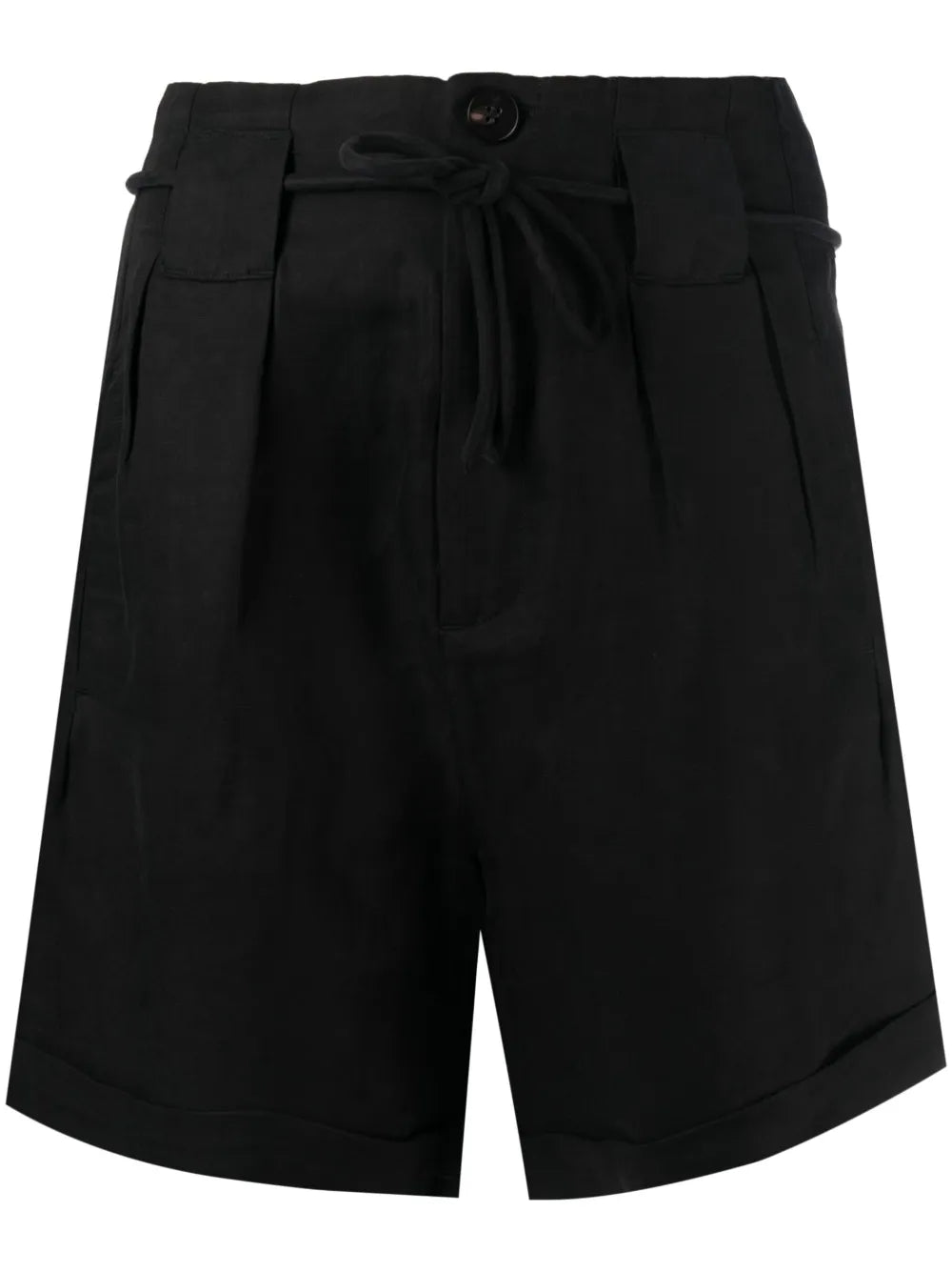 Tied-Waist Pleated Shorts