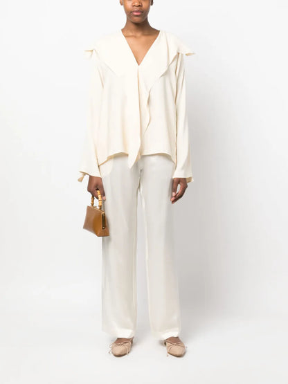 Layered-Details Flared Blouse