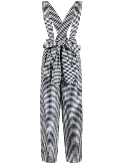 Gingham Waffle Cotton Trousers